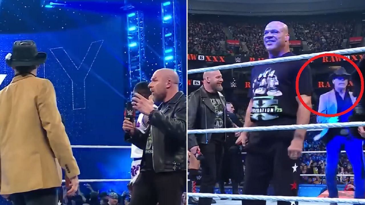 The Game broke character  during RAW XXX segment