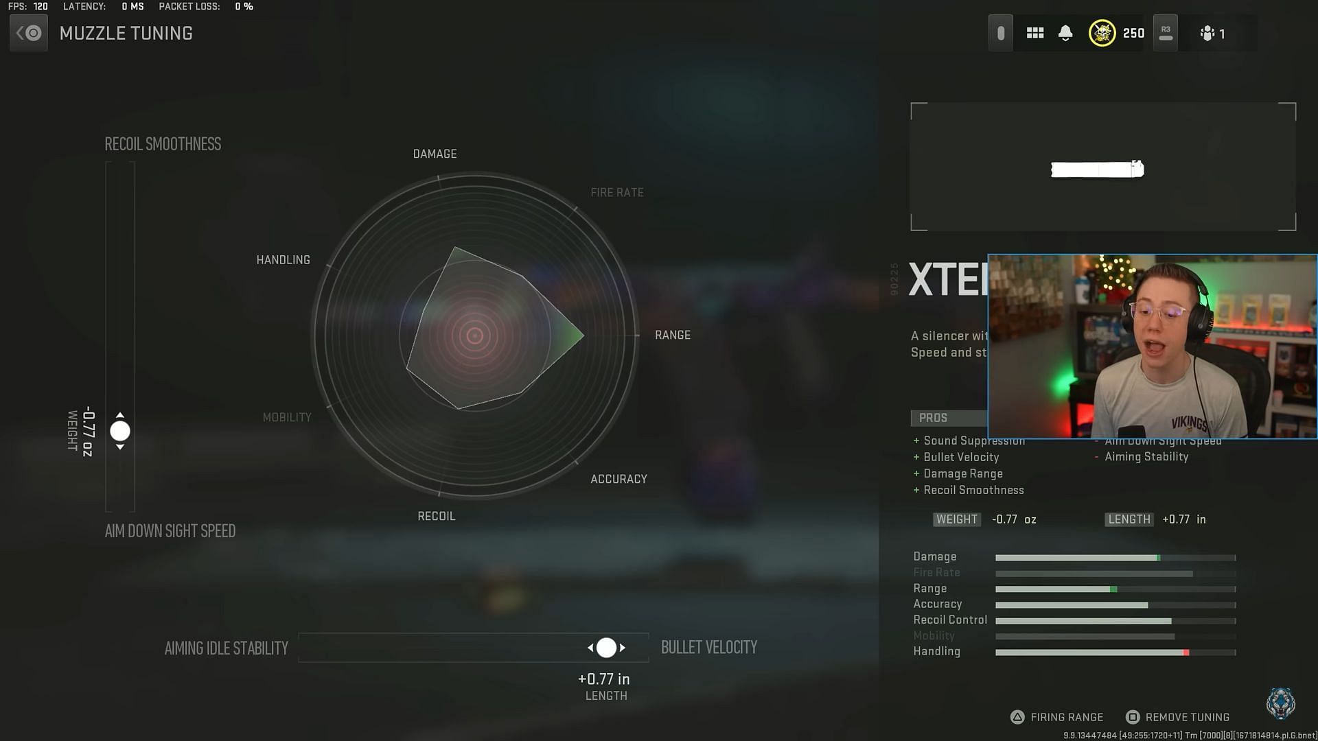Tunings for the XTEN RR-40 Suppressor (Image via Activision and YouTube/WhosImmortal)
