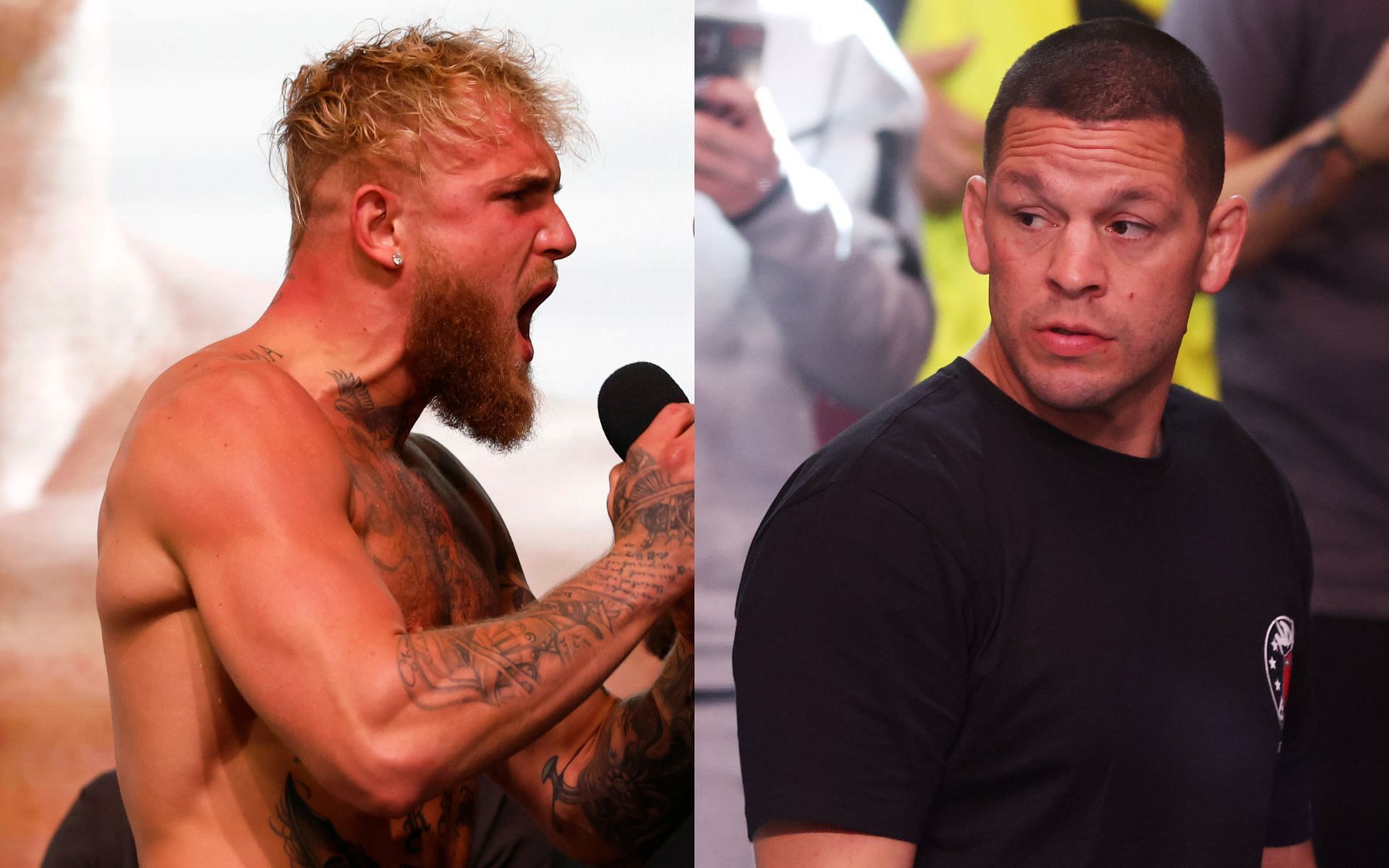 Jake Paul (left) Nate Diaz (right)