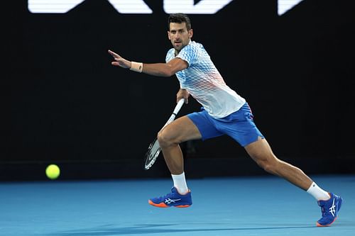 Novak Djokovic in action at the Australian Open