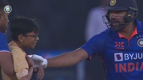 [Watch] Rohit Sharma's heartwarming reaction when a young fan invaded the field to hug him during IND vs NZ 2nd ODI