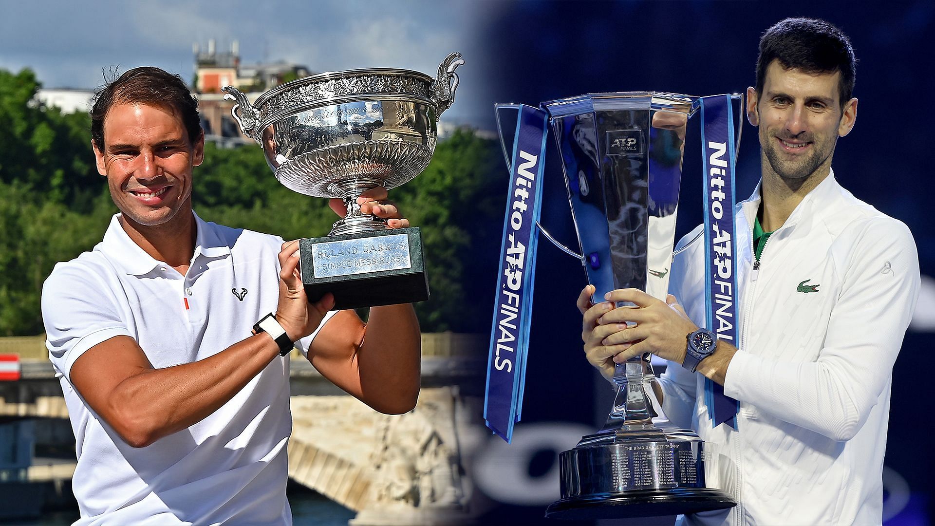 Rafael Nadal (L) and Novak Djokovic.
