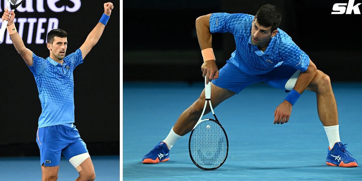 Novak Djokovic in action at the Australian Open 2023