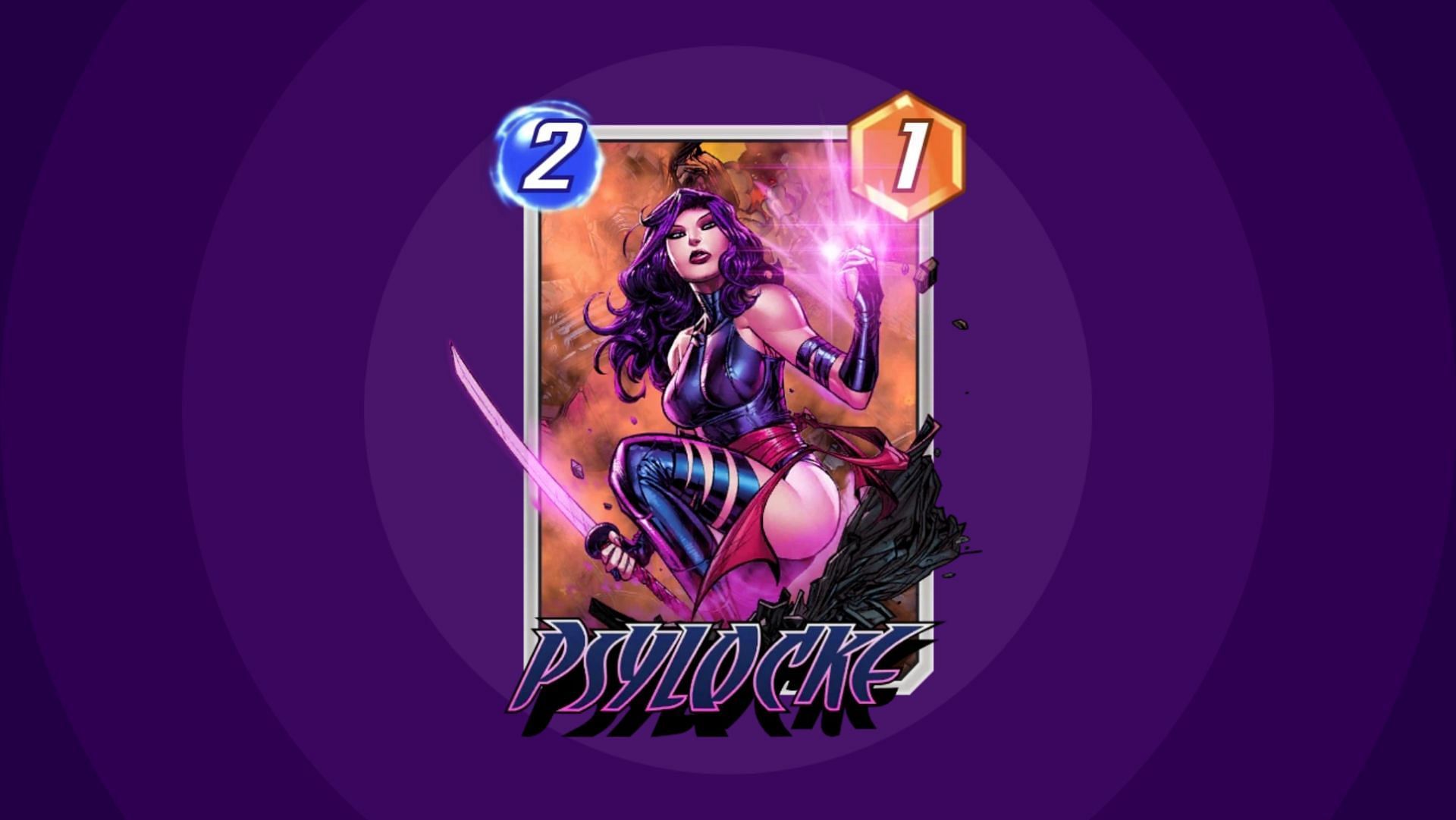 Psylocke, as seen in the card art for the game (Image via Marvelsnap.io)