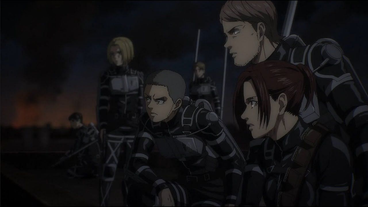 The Survey Corps preparing to attack Liberio (Image via MAPPA Studios)