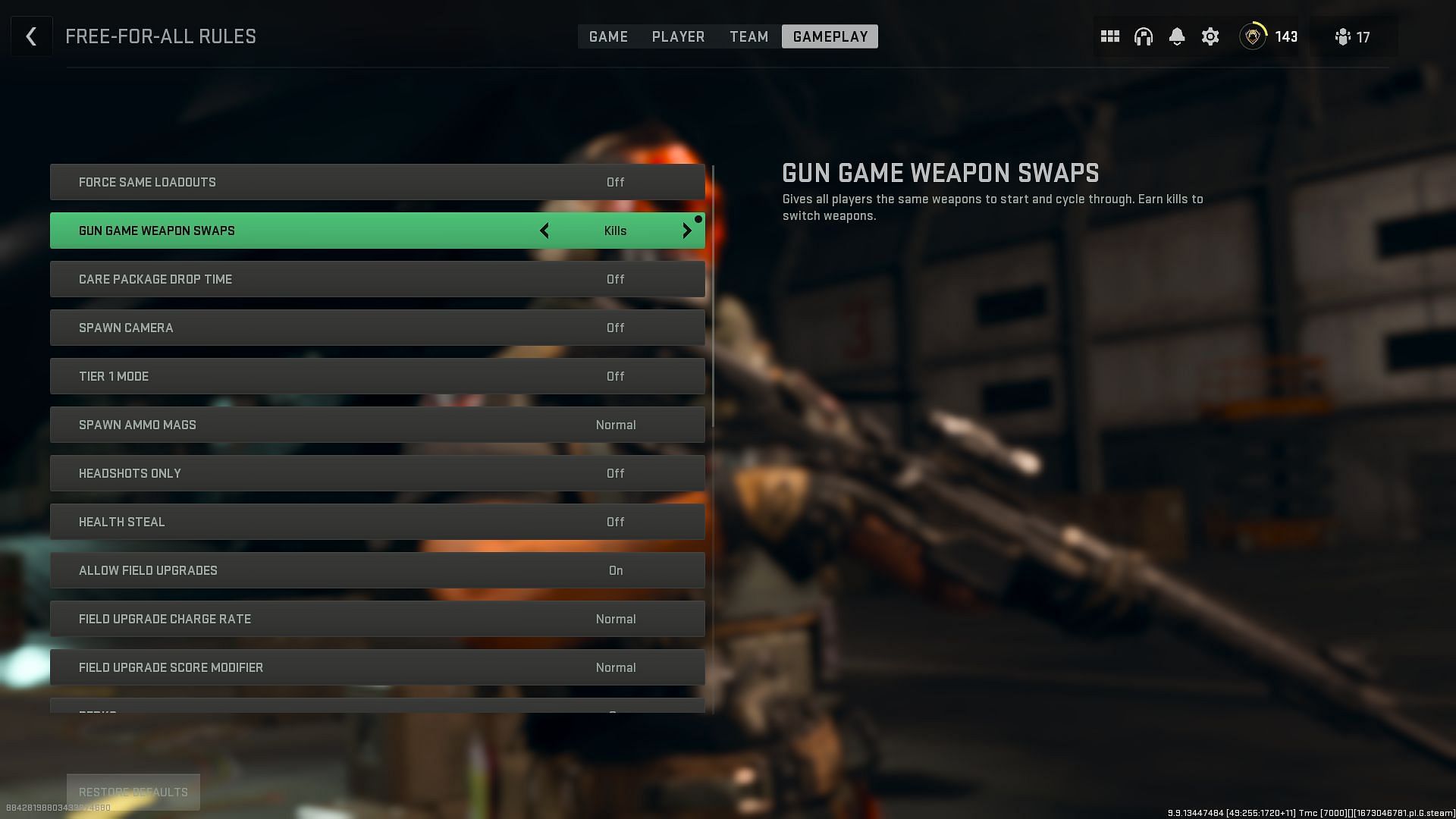 Enabling Gun Game Weapon Swaps (Image via Activision)