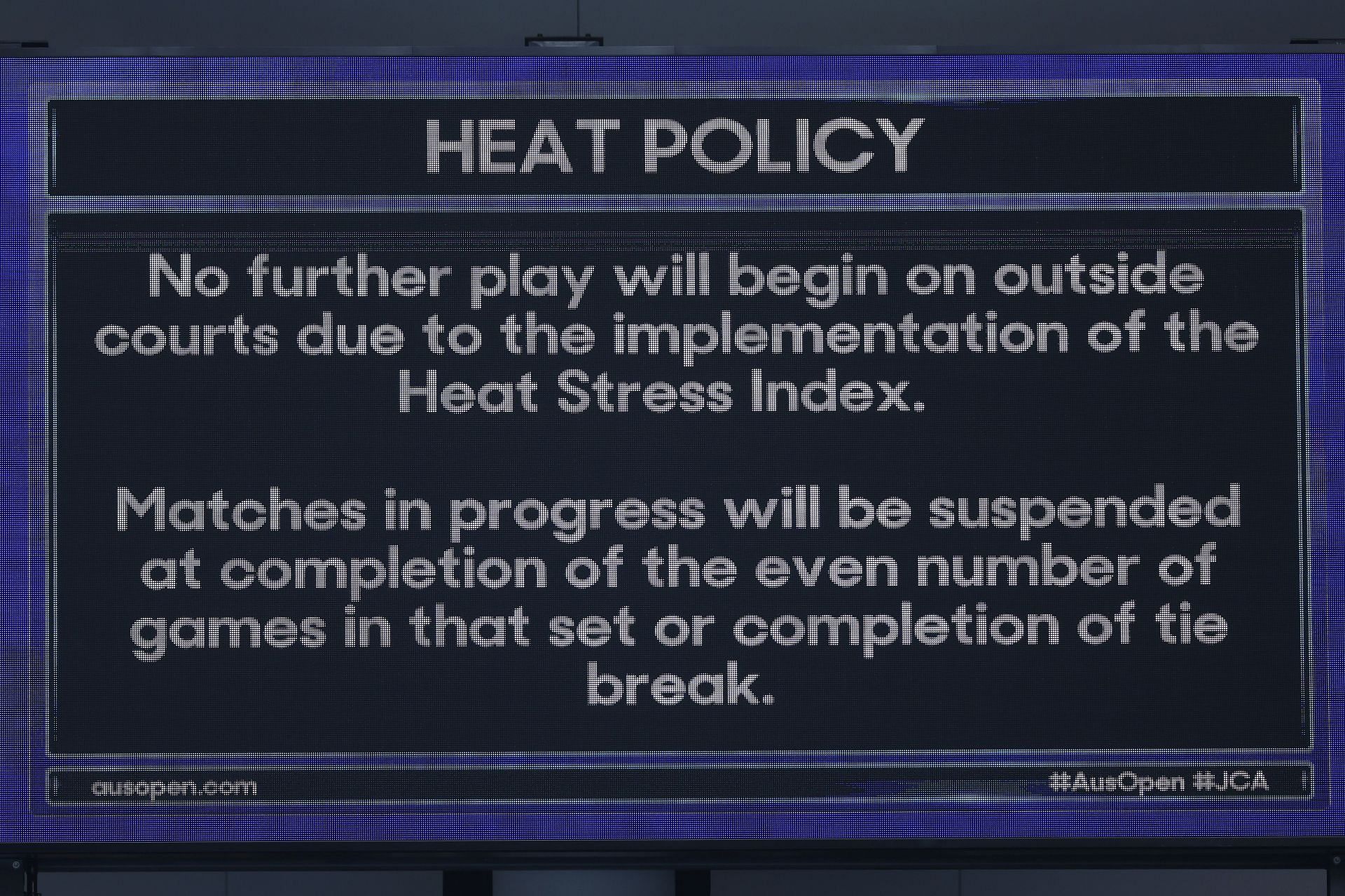 The 2023 Australiaj Open&#039;s heat policy