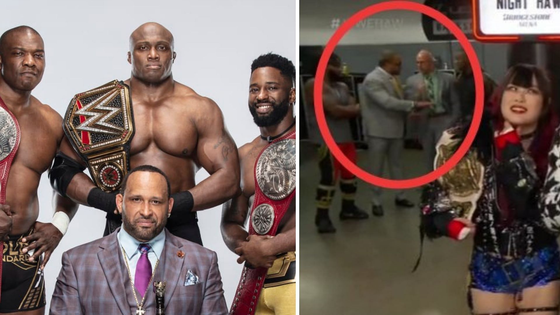 The Hurt Business were spotted backstage tonight on WWE RAW