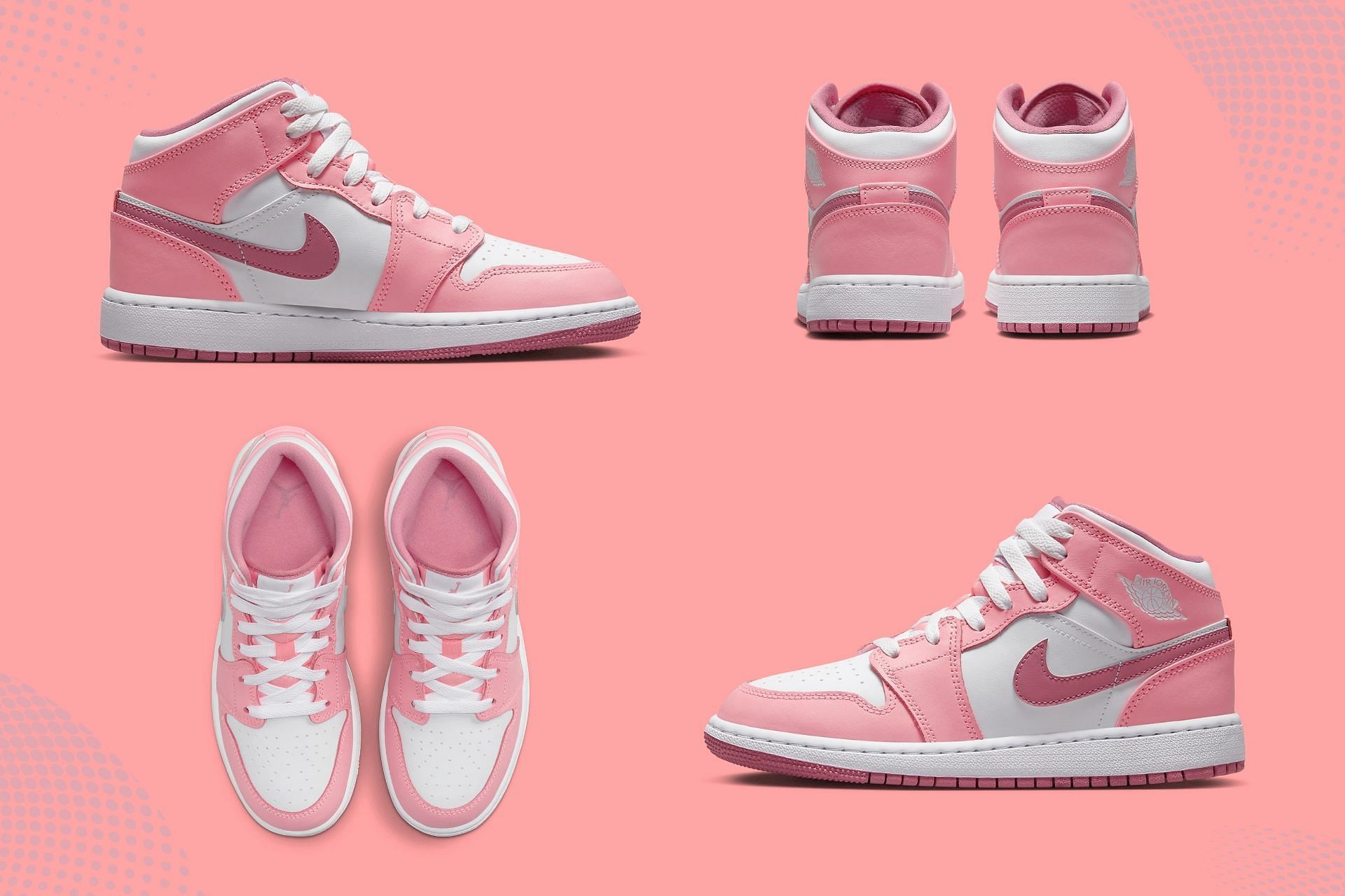 Pink and white 2025 nike air jordans