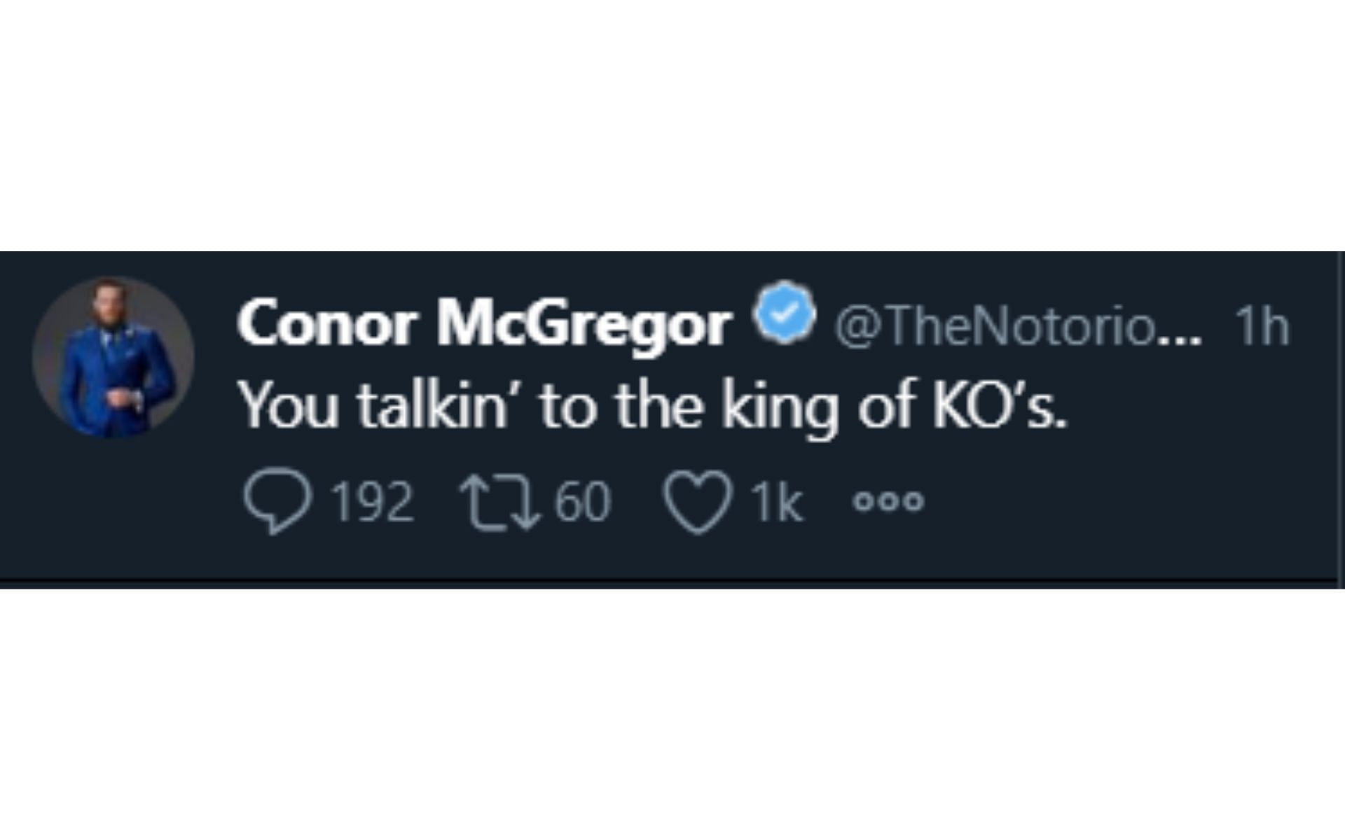 Conor McGregor&#039;s tweet