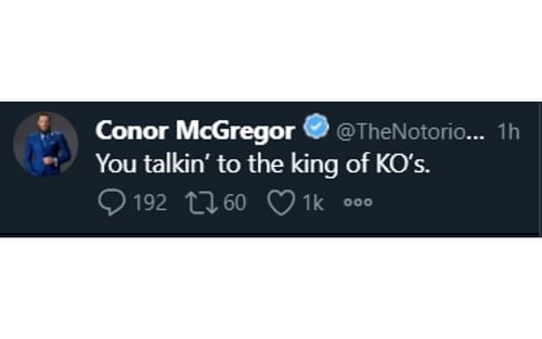 Conor McGregor's tweet