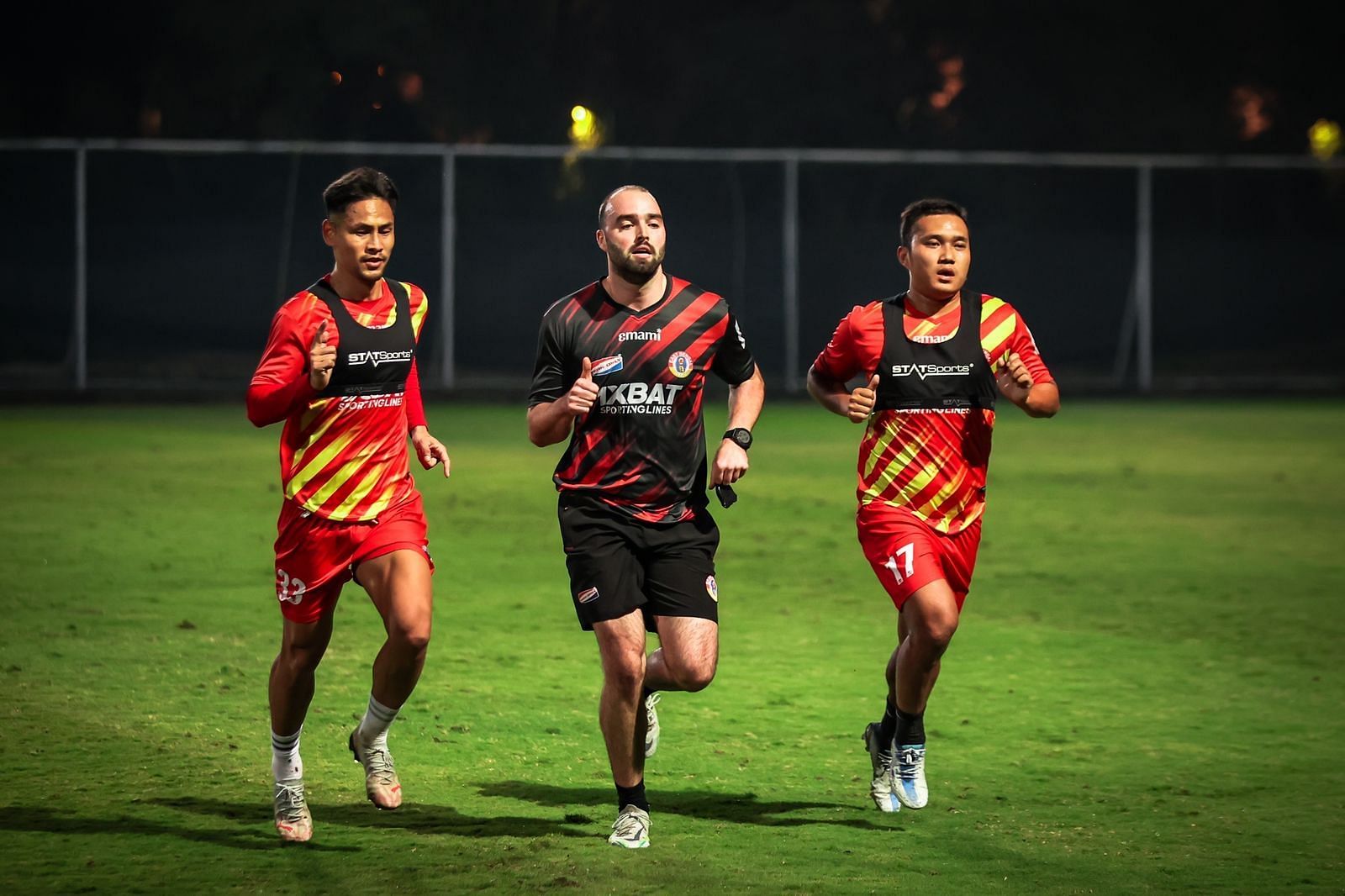 East Bengal players training ahead of their clash against Jamshedpur FC.