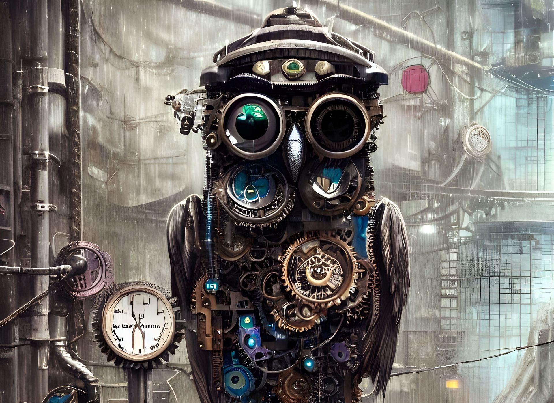 Owl Steampunk art generated by AI (Image via pixabay/artvizual)