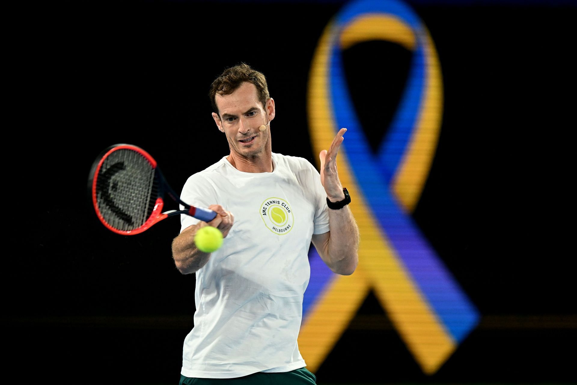 Andy Murray at the Tennis Plays for Peace event in Melbourne