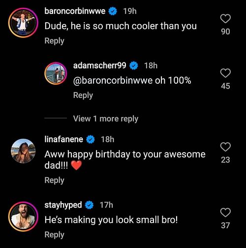 Baron Corbin's comment on Strowman's post