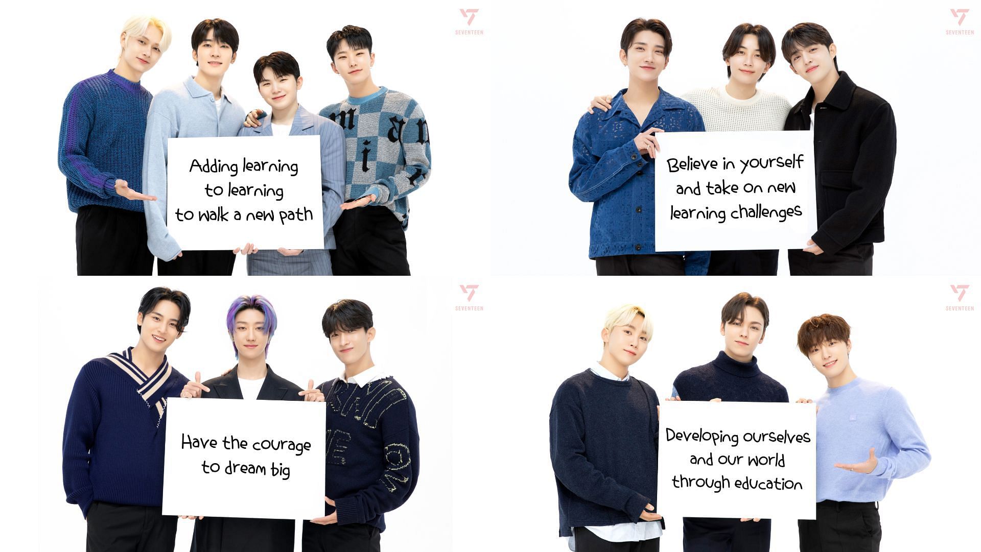 SEVENTEEN launch donation campaign under Going Together in collaboration with UNESCO (Images via Twitter/unescokr_eng)