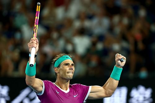 Rafael Nadal in action at the 2022 Australian Open.