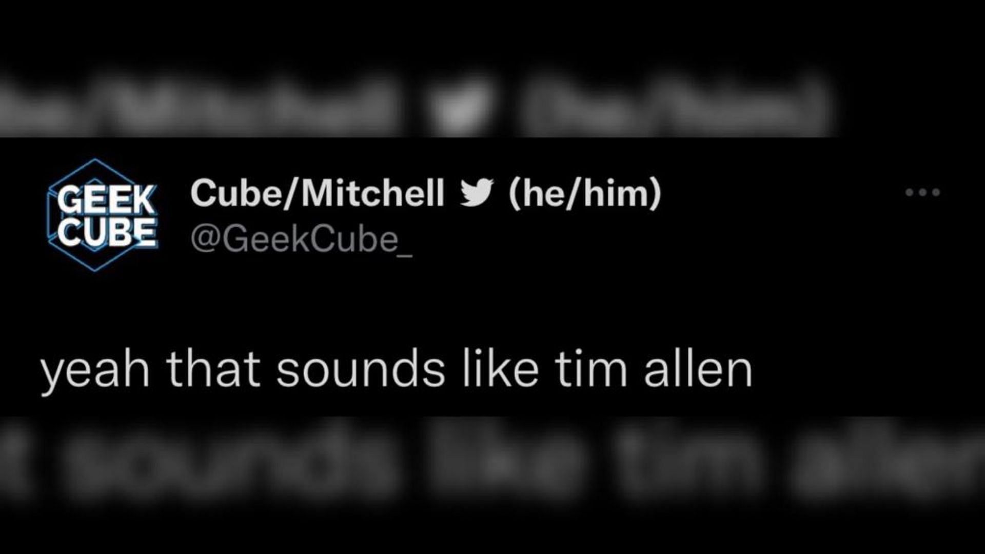 Screenshot of a Twitter user criticizing Tim Allen.