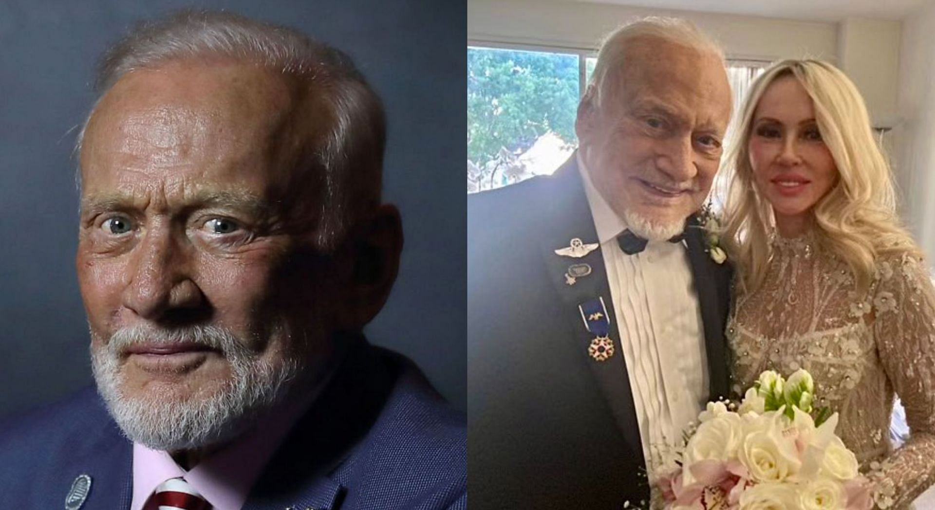 Buzz Aldrin tied the knot with Dr Anca Faur on his 93rd birthday (Image via Getty Images and Buzz Aldrin/Twitter)