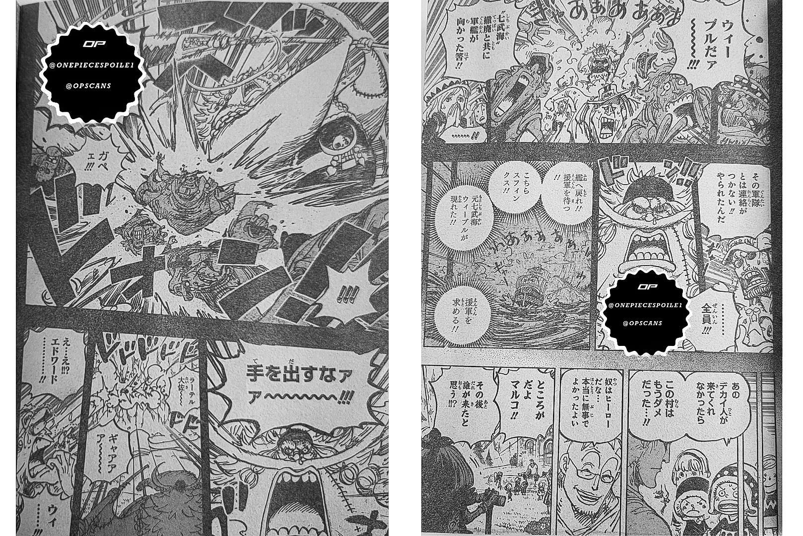 Weevil fights the marines to save Marco&#039;s village (Image via Eiichiro Oda)