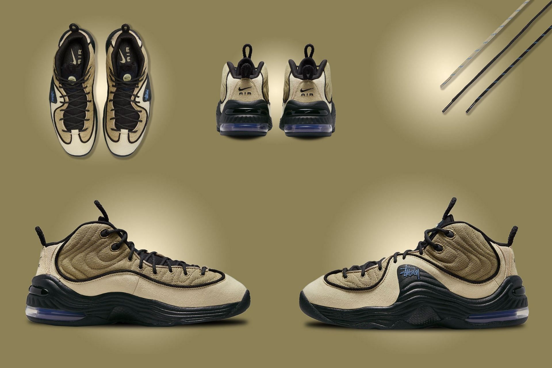 Stussy: Stussy x Nike Air Penny 2 “Fossil” shoes: Where to buy 