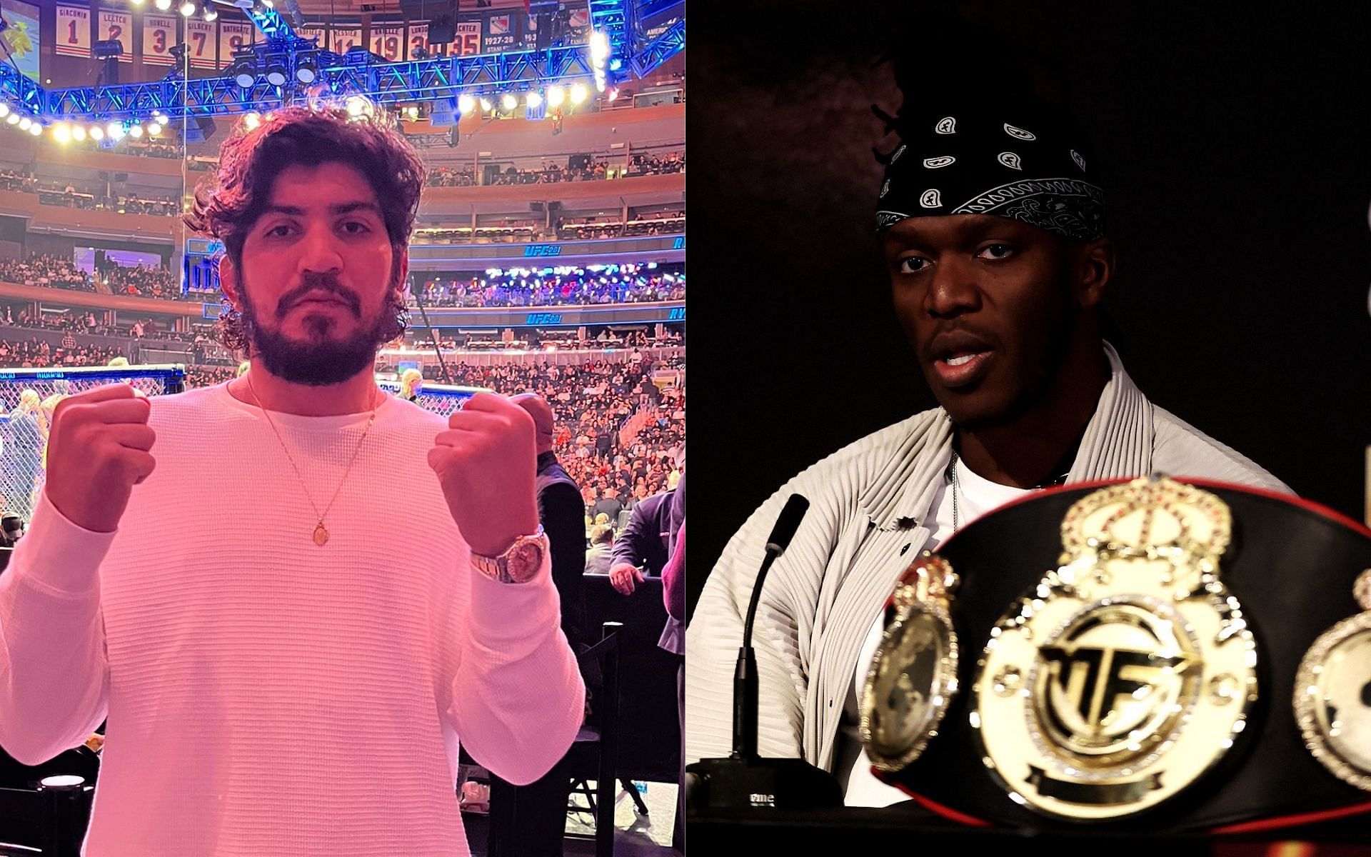 Dillon Danis [Left] KSI [Right] [Images courtesy: @dillondanis and @MF_DAZNXSeries (Twitter)]