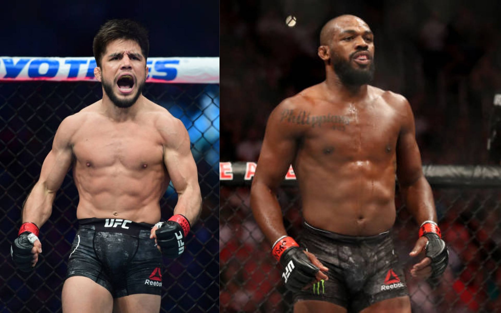 Henry Cejudo (left); Jon Jones (right)