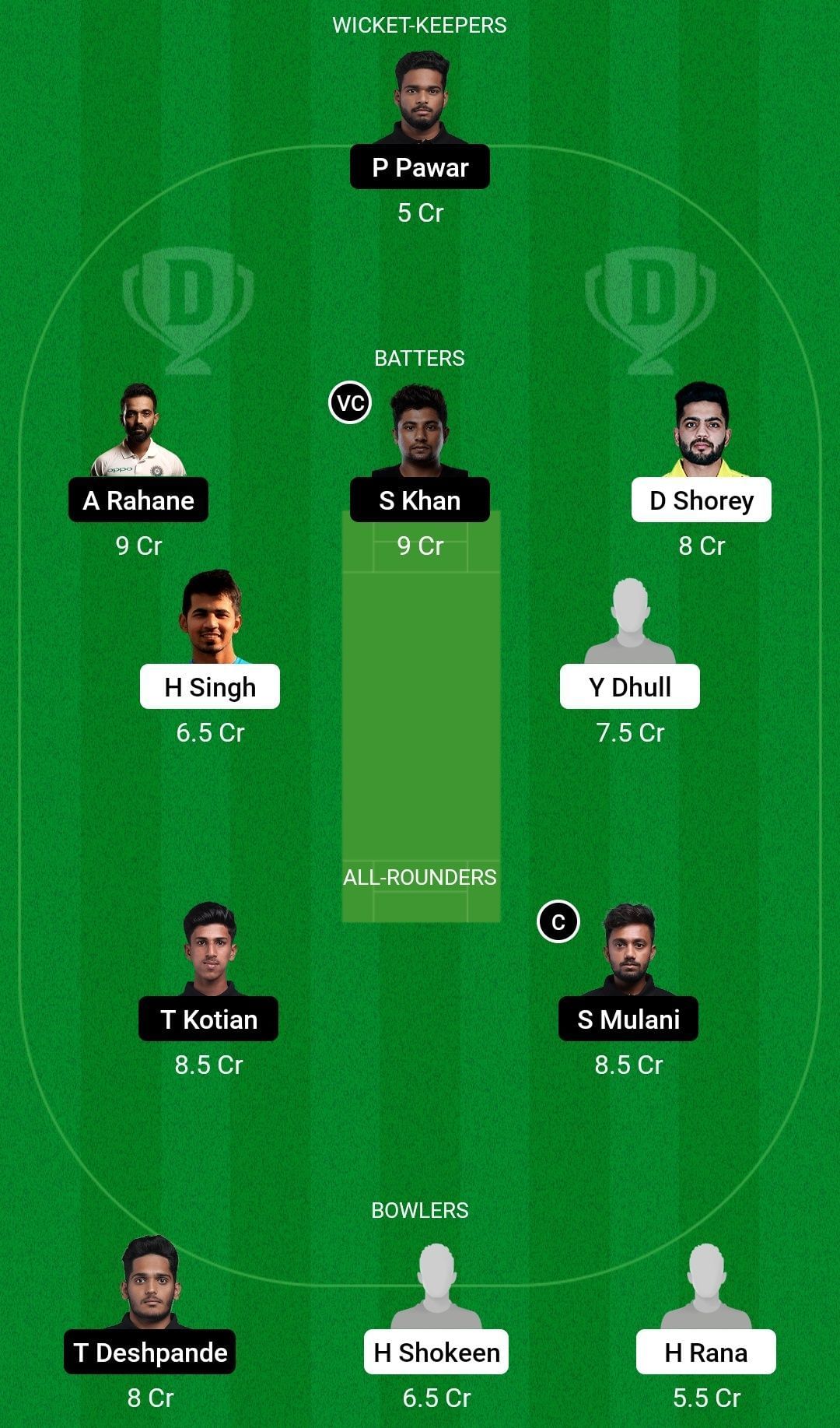 DEL vs MUM Dream11 Prediction Team, Head To Head League