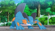 Swampert as it appears in the anime (Image via The Pokemon Company)
