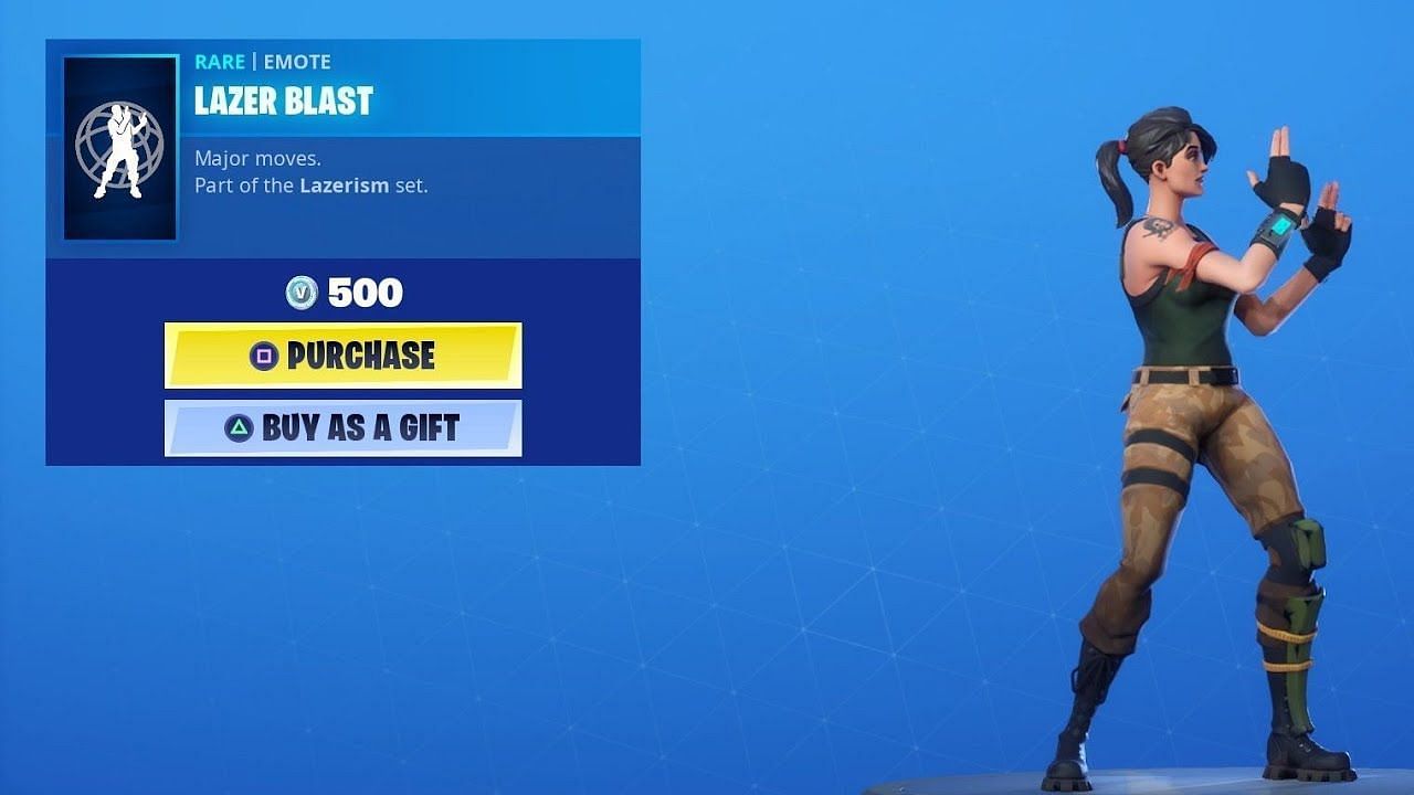 Lazer Blast is one of the rarest emotes as of 2023 (Image via Epic Games)