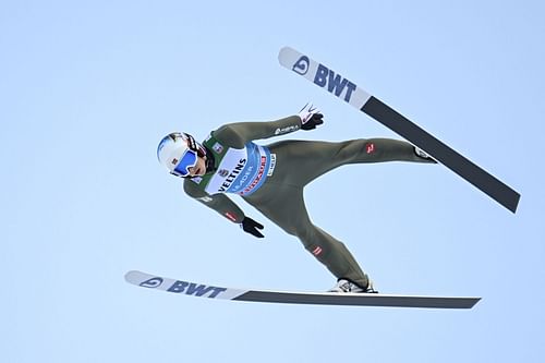 Halvor Egner Granerud of Norway competes during the first round for the Men's Four Hills Tournament on January 1, 2023, in Garmisch-Partenkirchen, Germany.