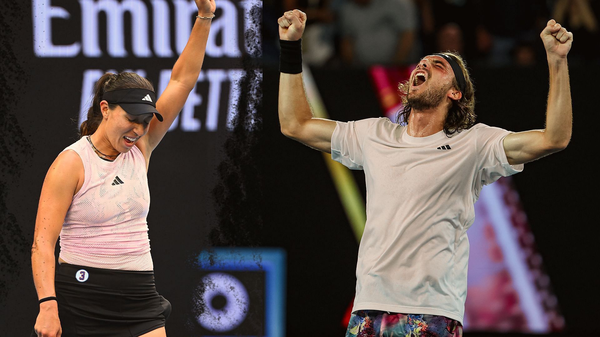 Jessica Pegula (L) &amp; Stefanos Tsitsipas