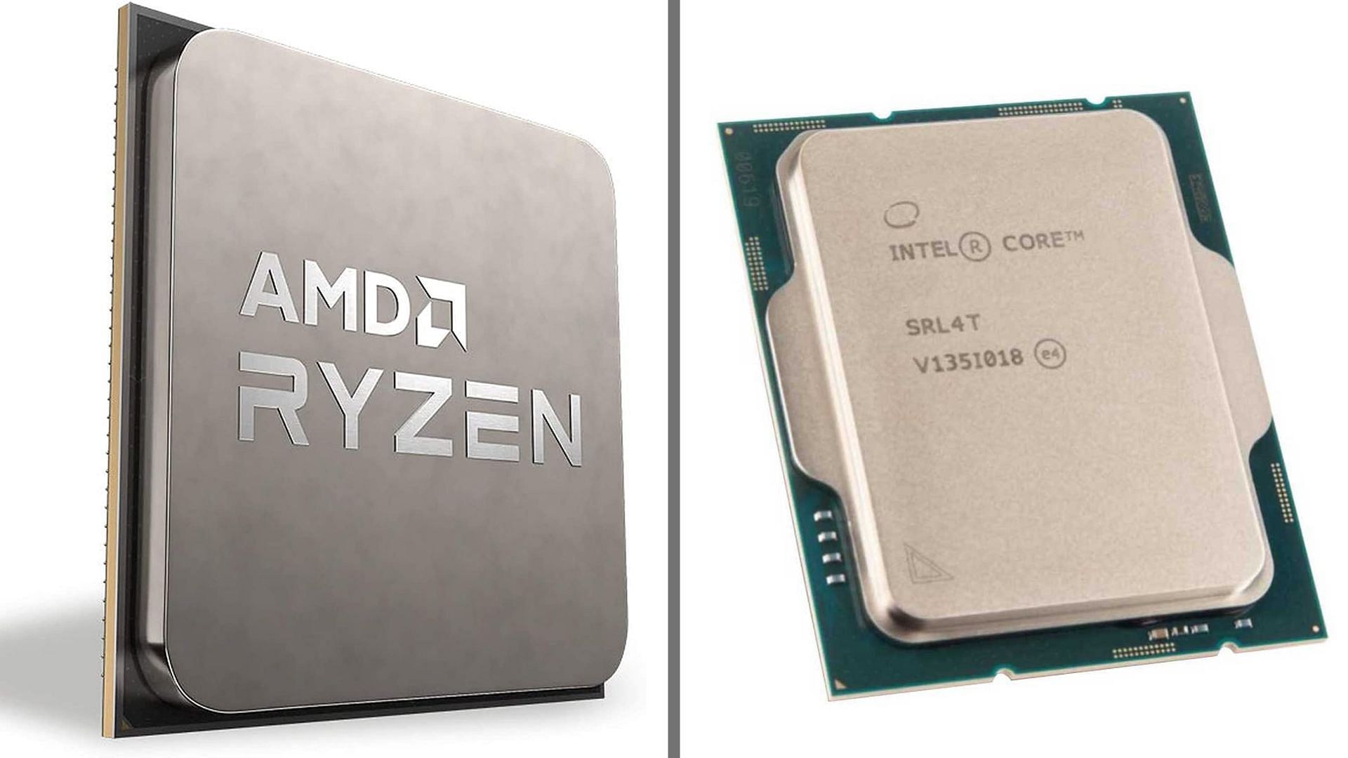 An AMD Ryzen and Intel Core chip (Image via Sportskeeda)
