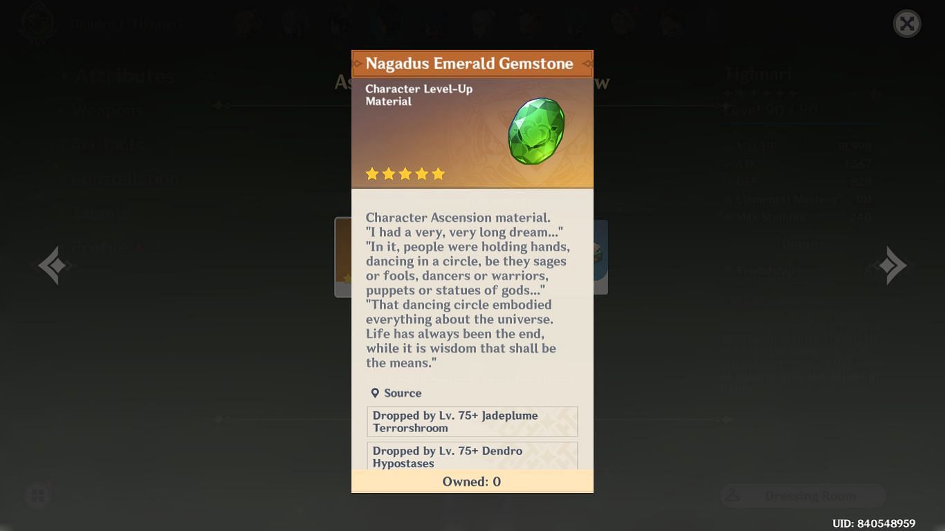 Nagudas Emerald Gemstone (Image via HoYoverse)
