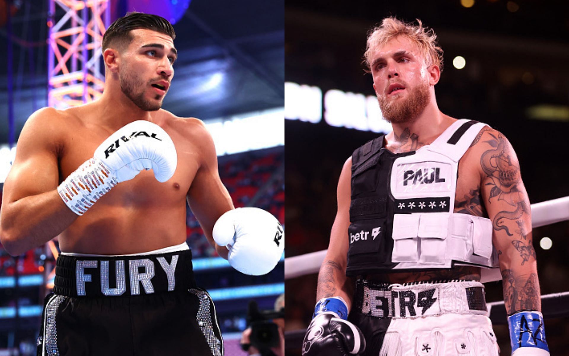 Tommy Fury (left), Jake Paul (right)