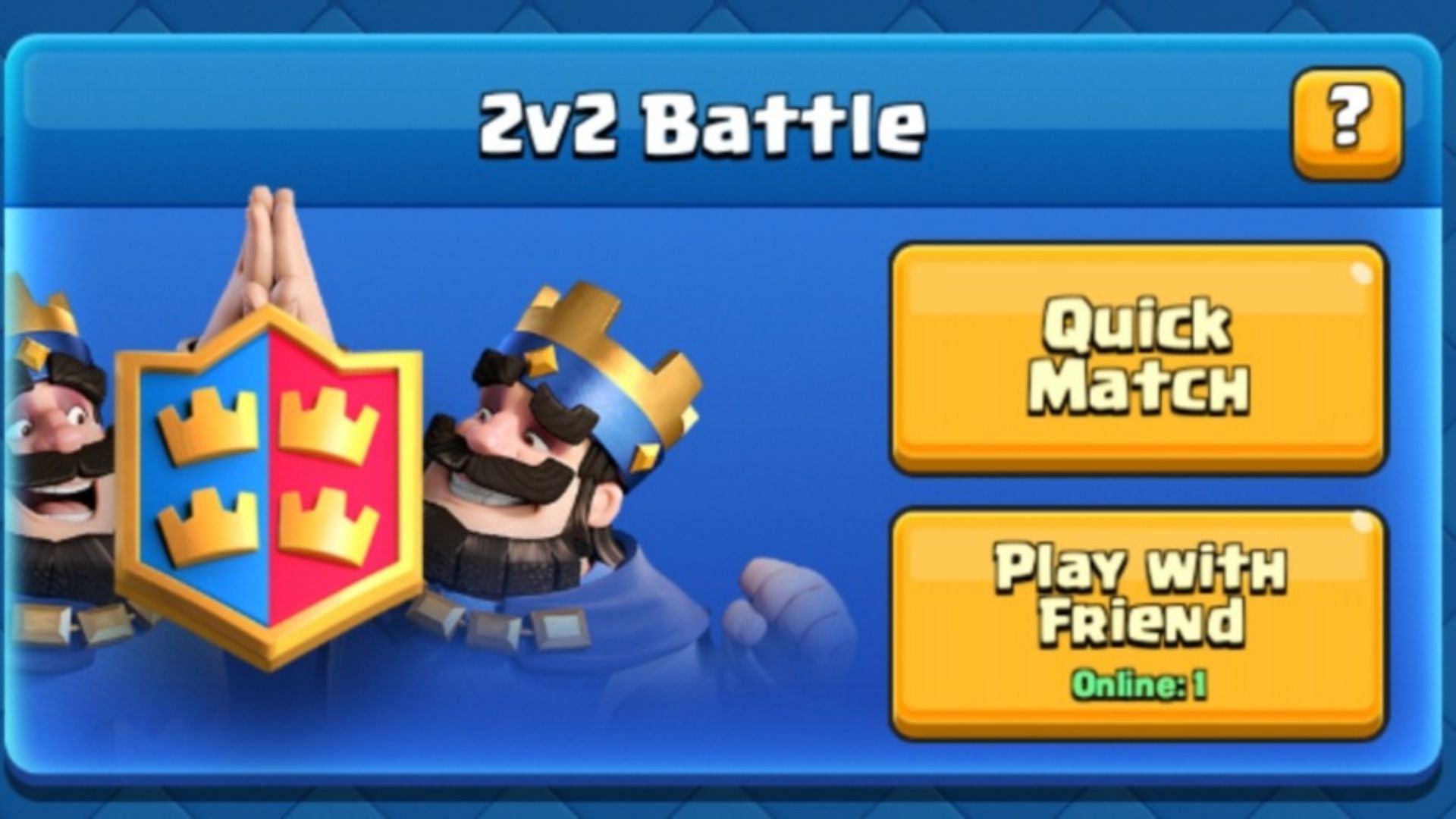 Players can either quick-match with a random player or invite a friend (Image via Supercell)