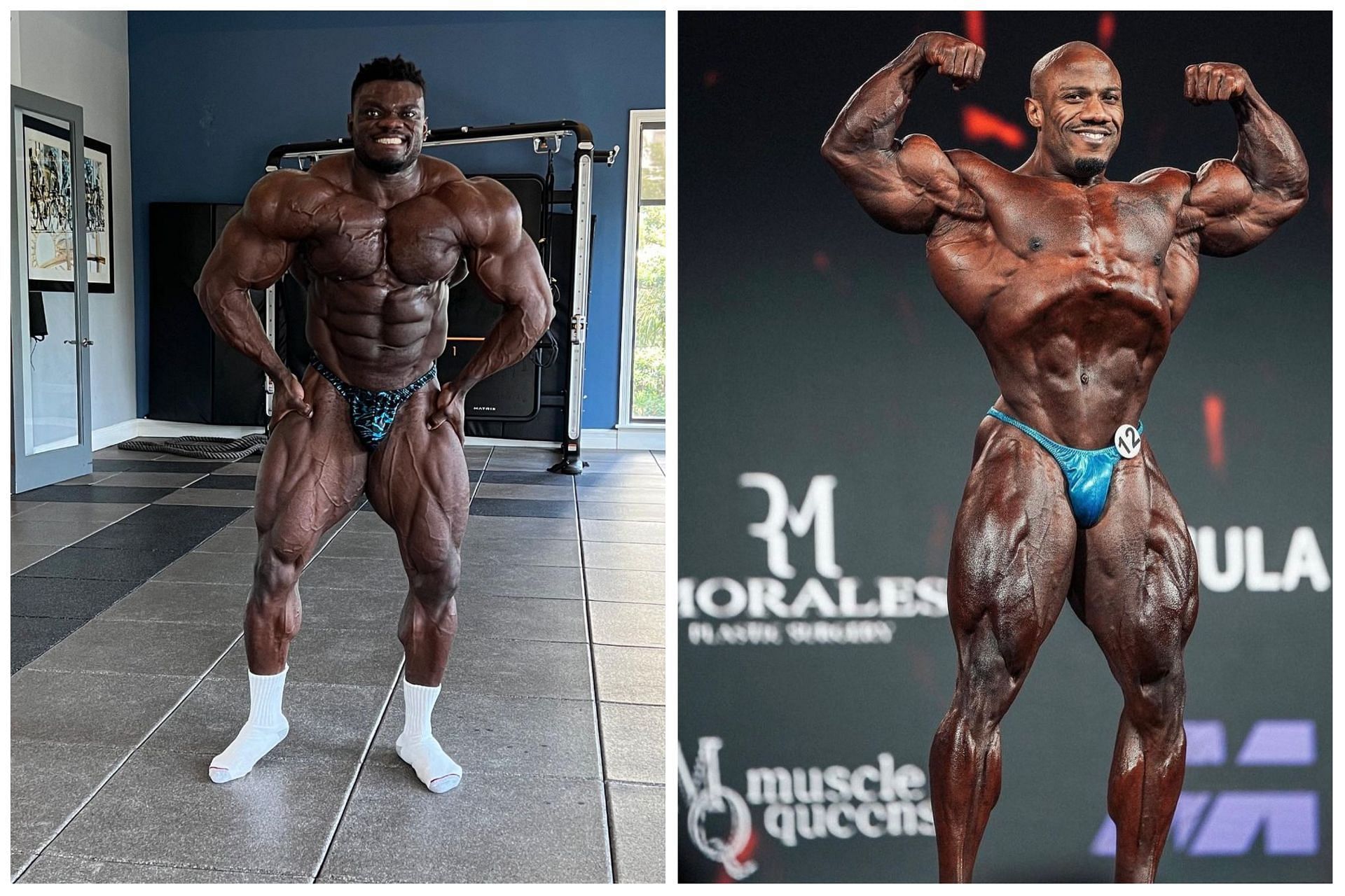 Awodibu and Griffen posing for the camera (Images via Instagram/@blessing_awodibu and @charlesgriffen_ifbbpro)