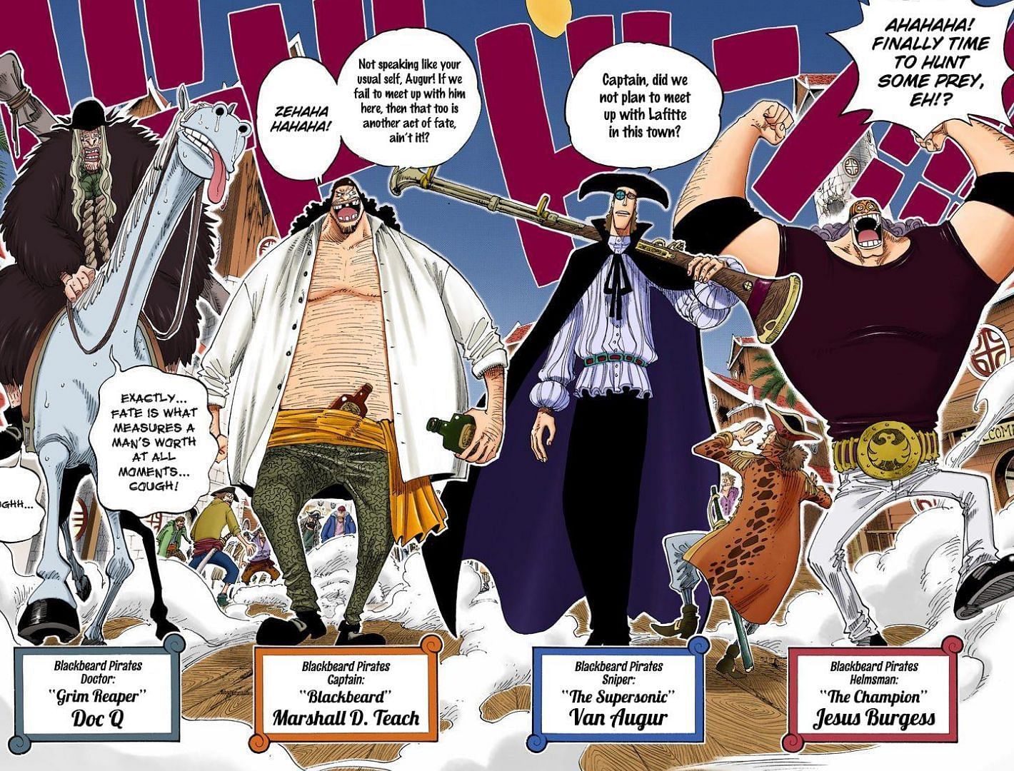 Other members of Blackbeard&#039;s crew (Image via Eiichiro Oda)