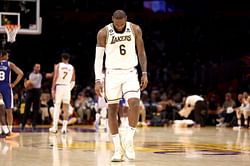 LeBron James cuts an annoyed figure as LA Lakers lose close contest against 76ers