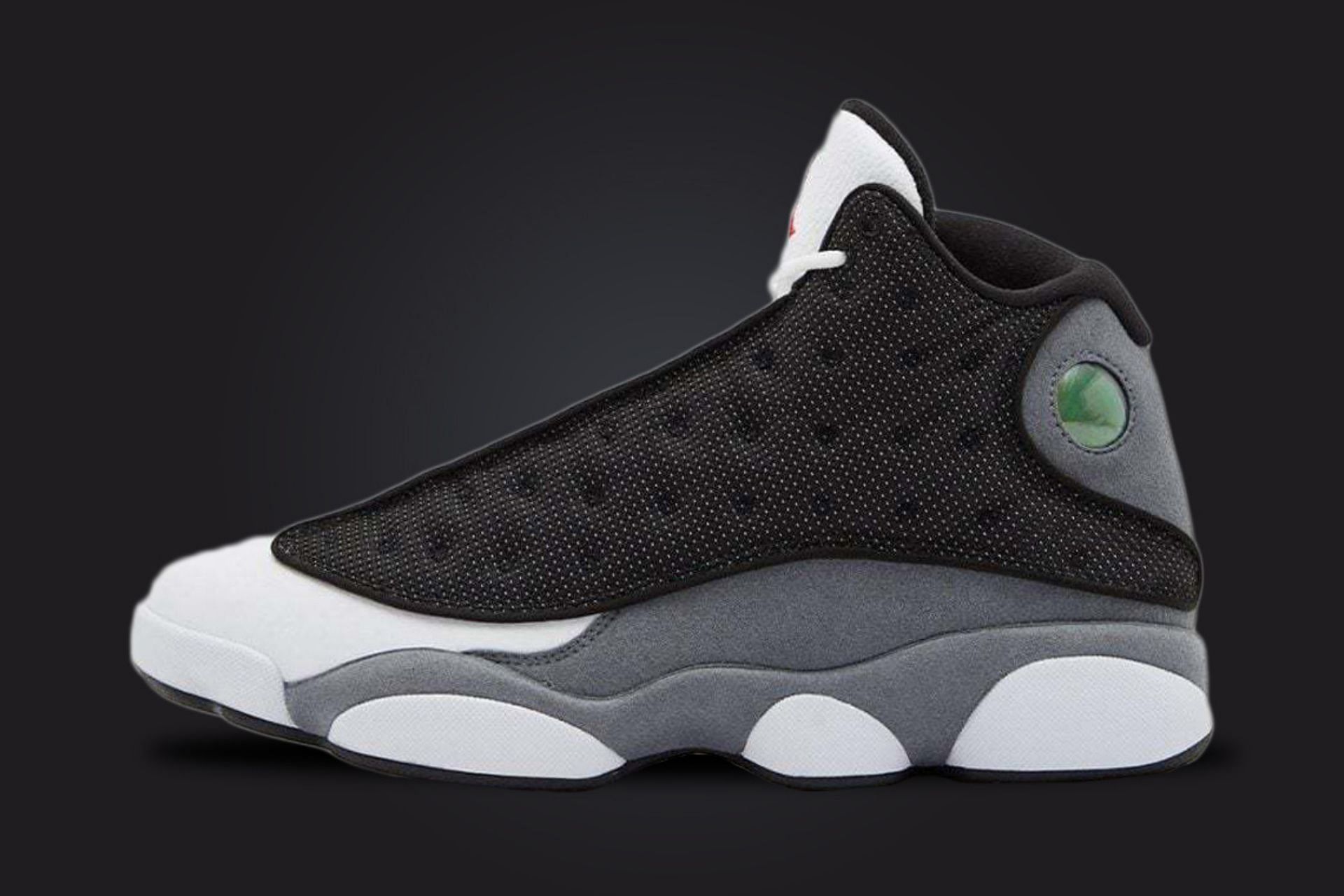 Take a closer look at the upcoming AJ 13 Black Flint colorway (Image via Offspring)