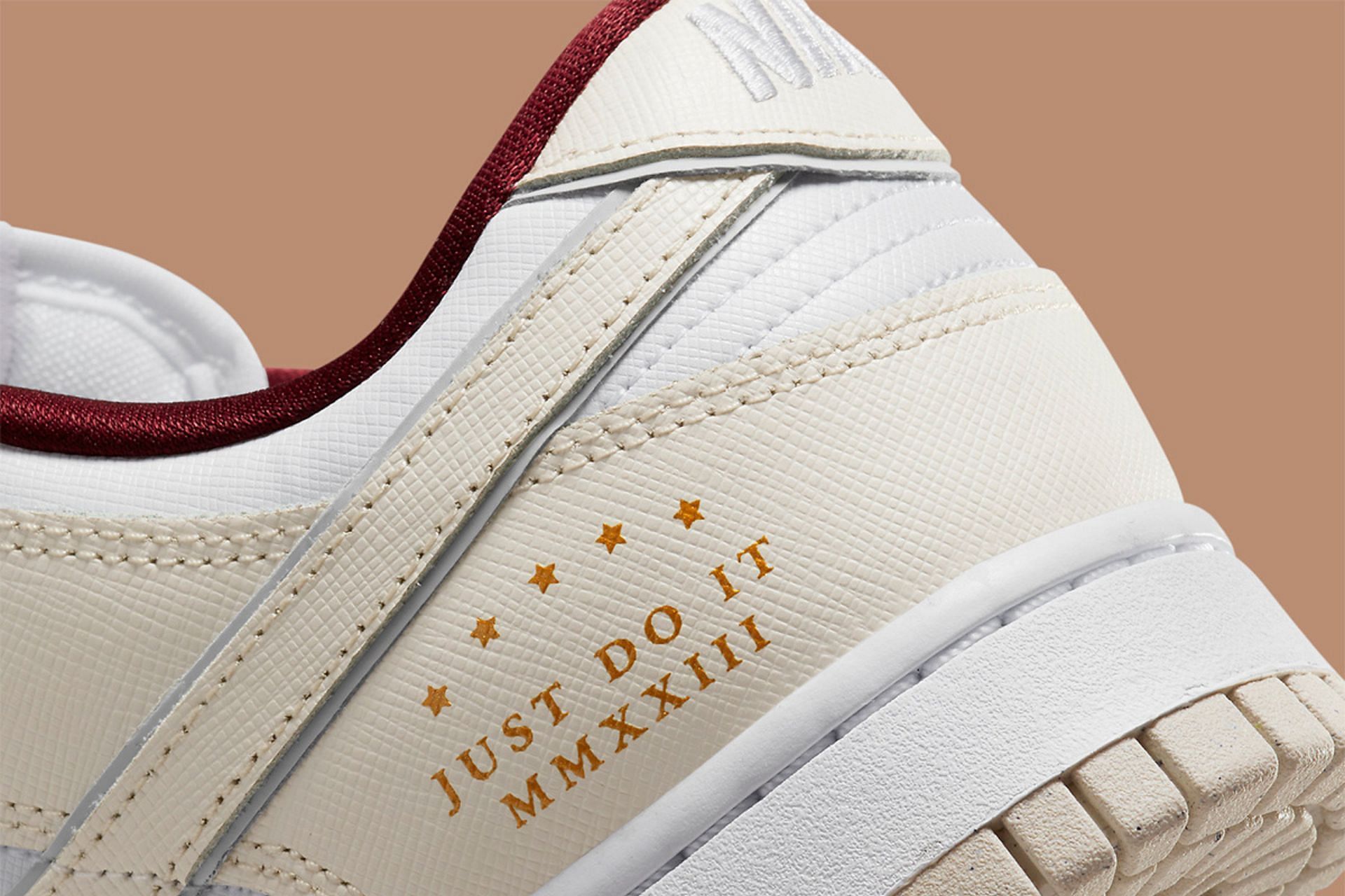 A closer look at the branding accents and Roman Numerals around the heel counters (Image via Nike)