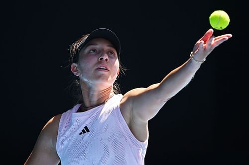 Jessica Pegula in action at the 2023 Australian Open - Day 5.