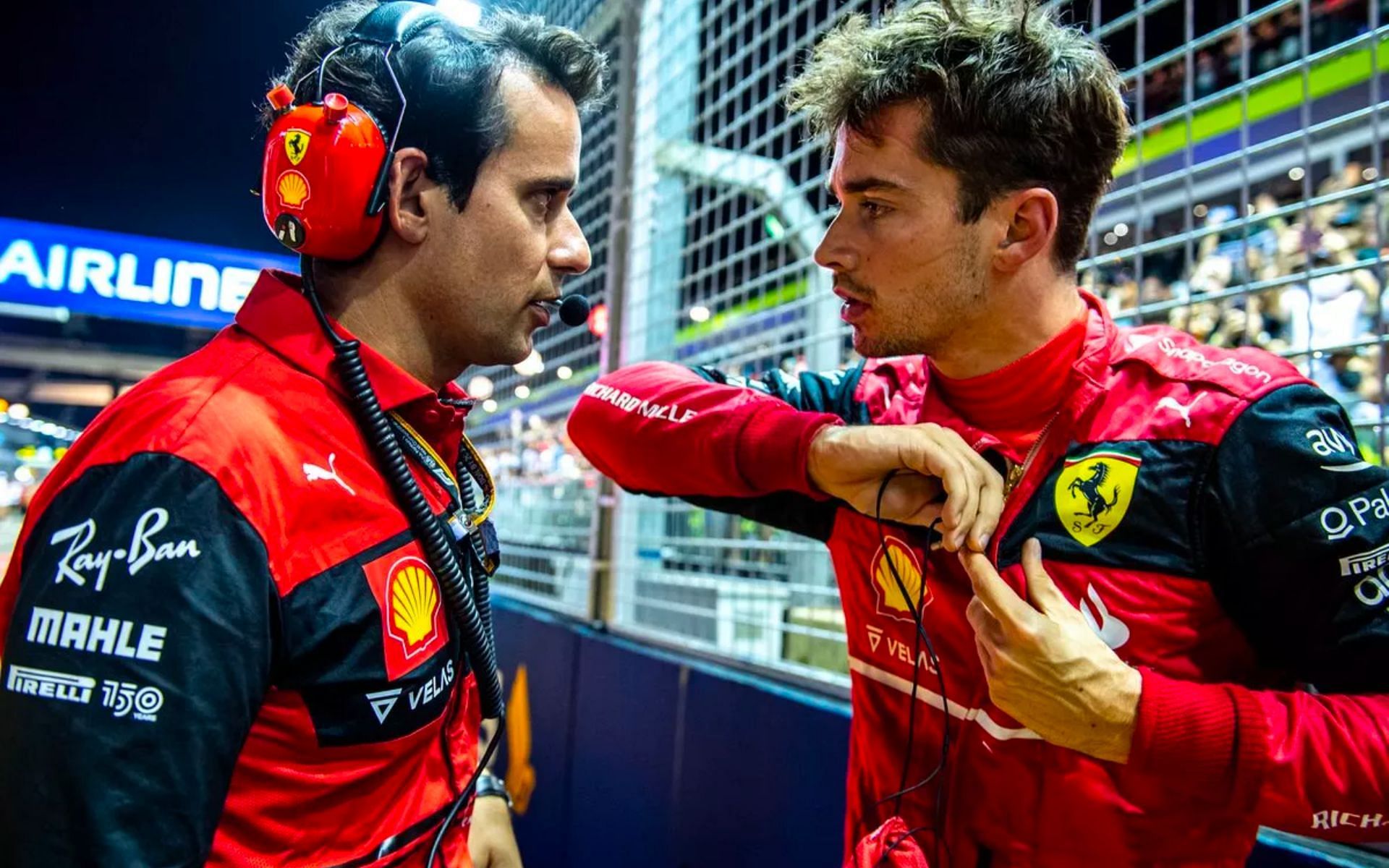 Xavier Marcos, Race engineer, Ferrari (Left) and Charles Leclerc (Right): Via autosport.com
