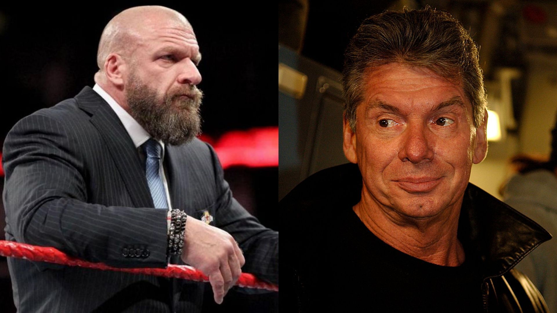 WWE Chief Content Officer Triple H (left) and Executive Chairman Vince McMahon (right)