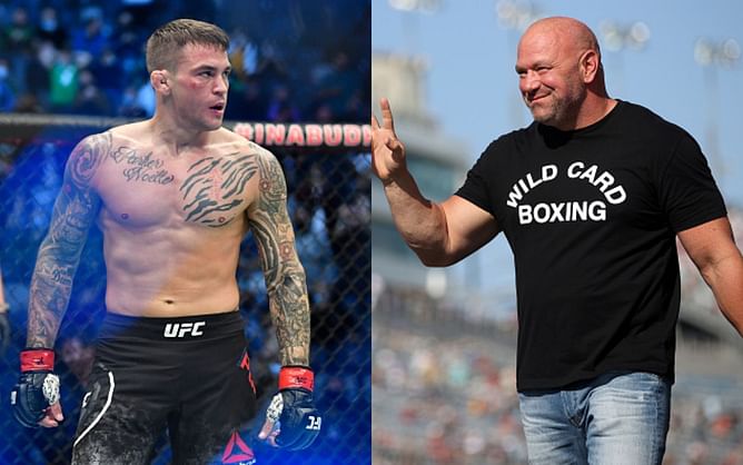 Dustin Poirier reacts to Dana White slapping his wife