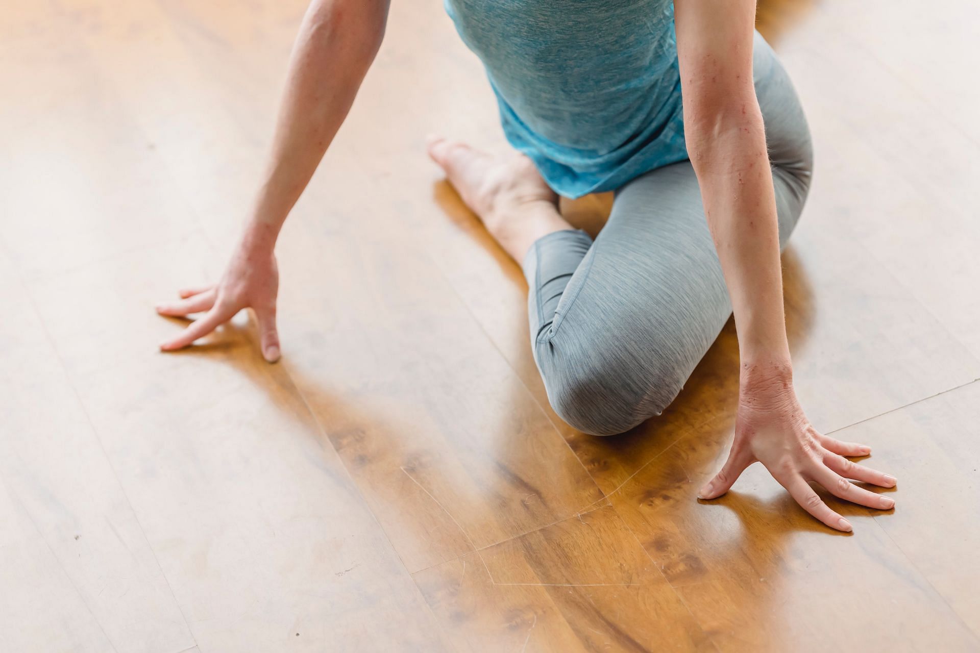 Pigeon pose is a great glute stretch for the hips. (Photo via Pexels/Marta Wave)