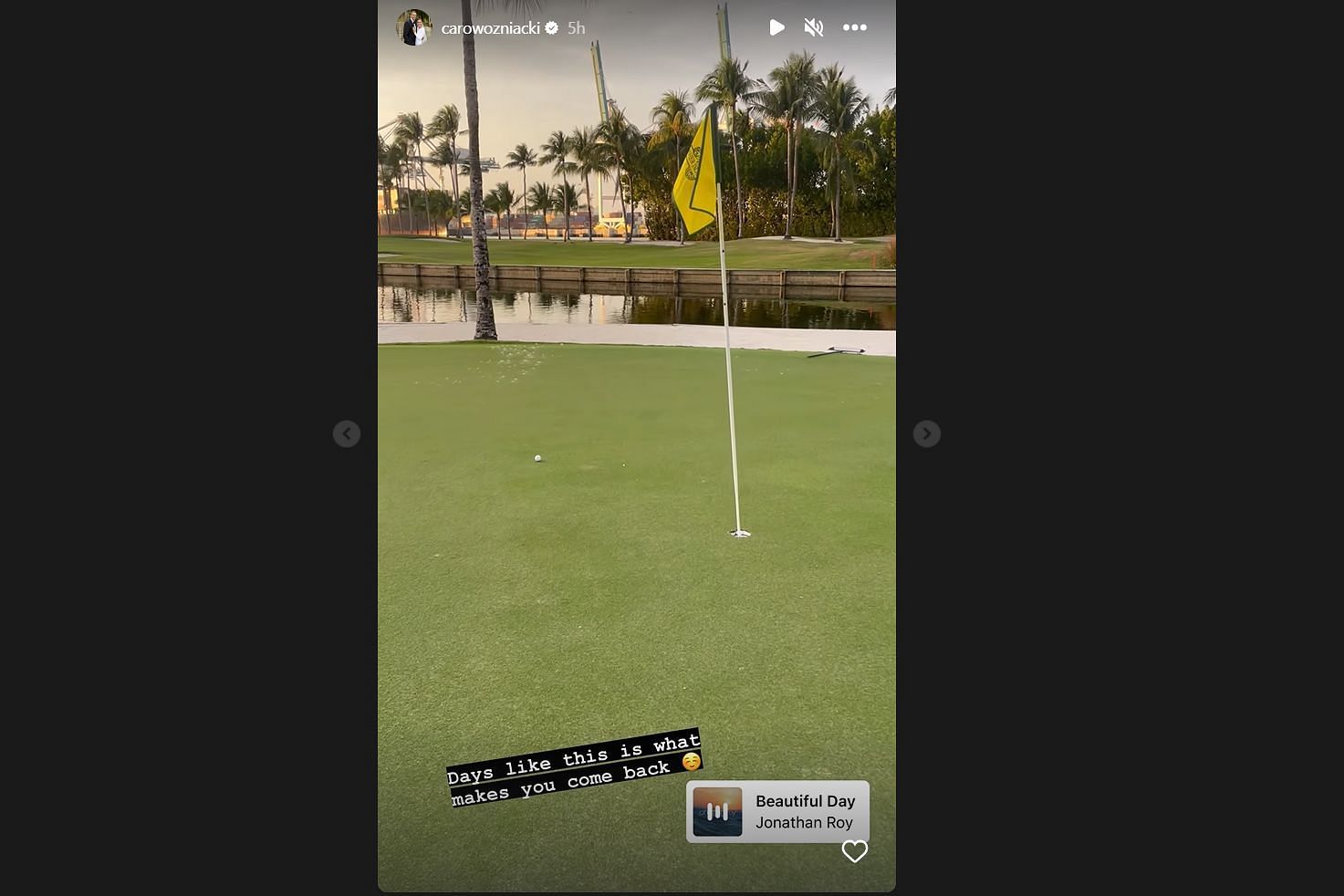 Caroline Wozniacki has a fun day out on the golf course (Image via Instagram).