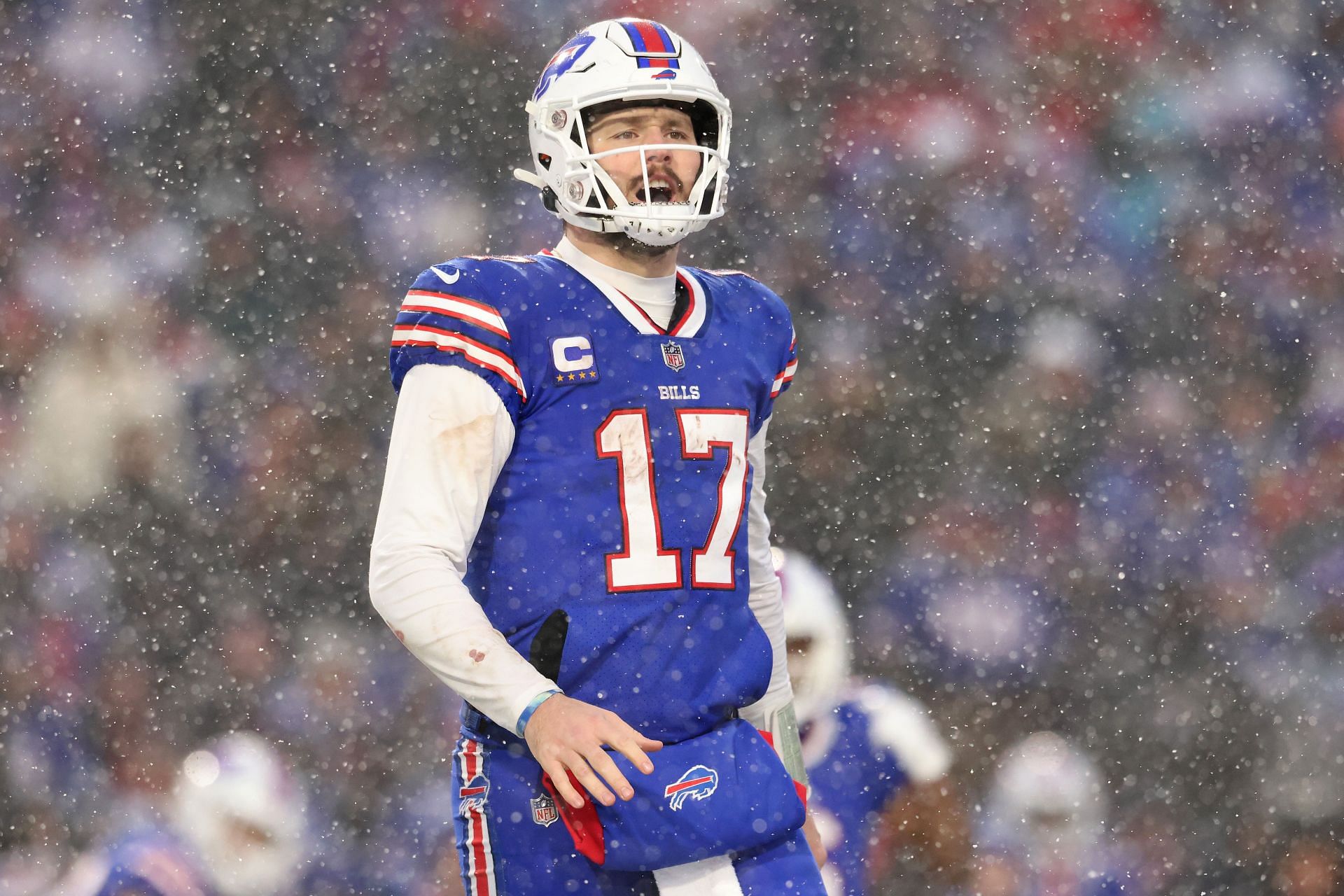 Josh Allen at the AFC Divisional Playoffs - Cincinnati Bengals v Buffalo Bills game