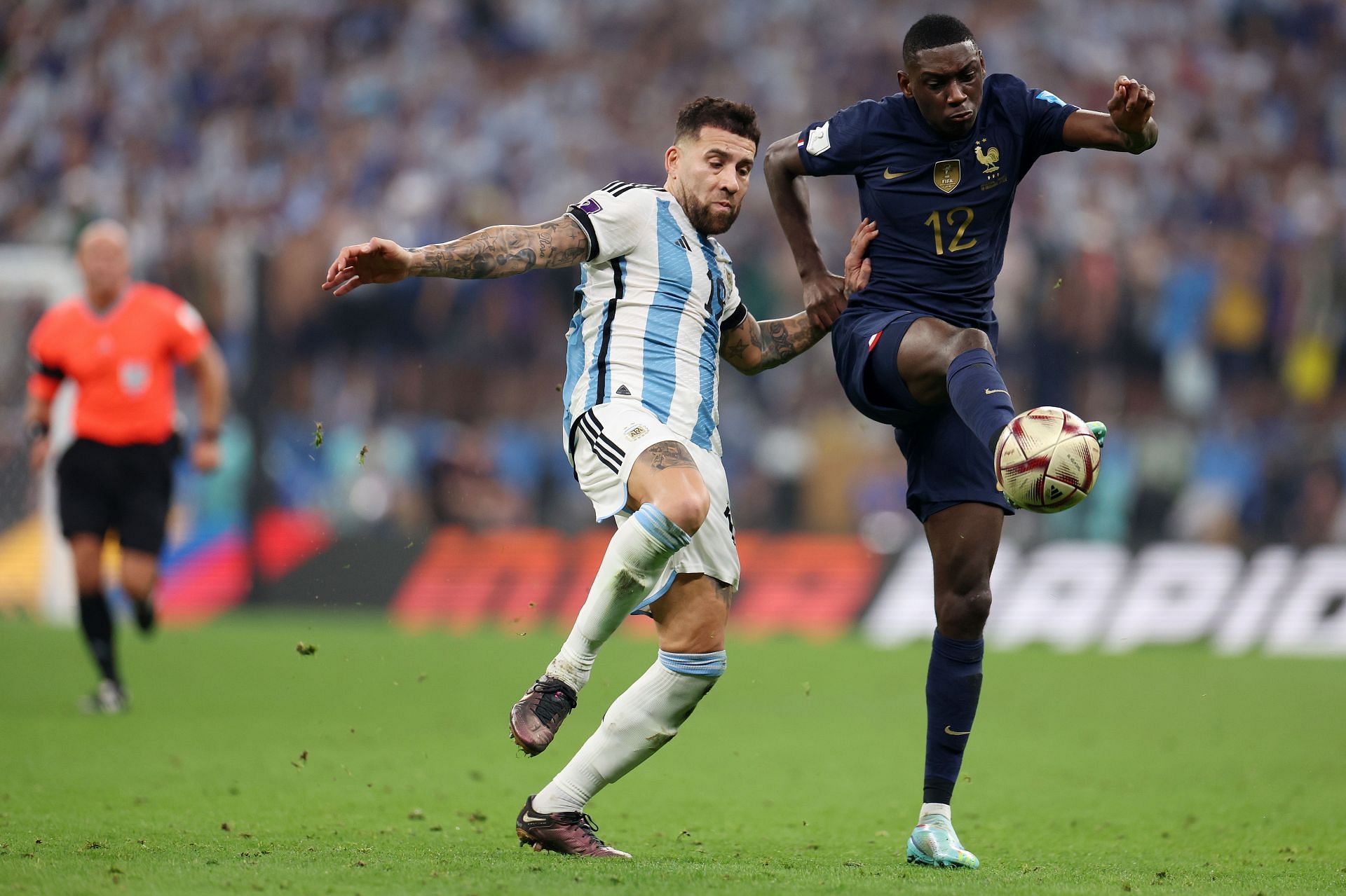 Randal Kolo Muani in action for France against Argentina in the 2022 World Cup Finals