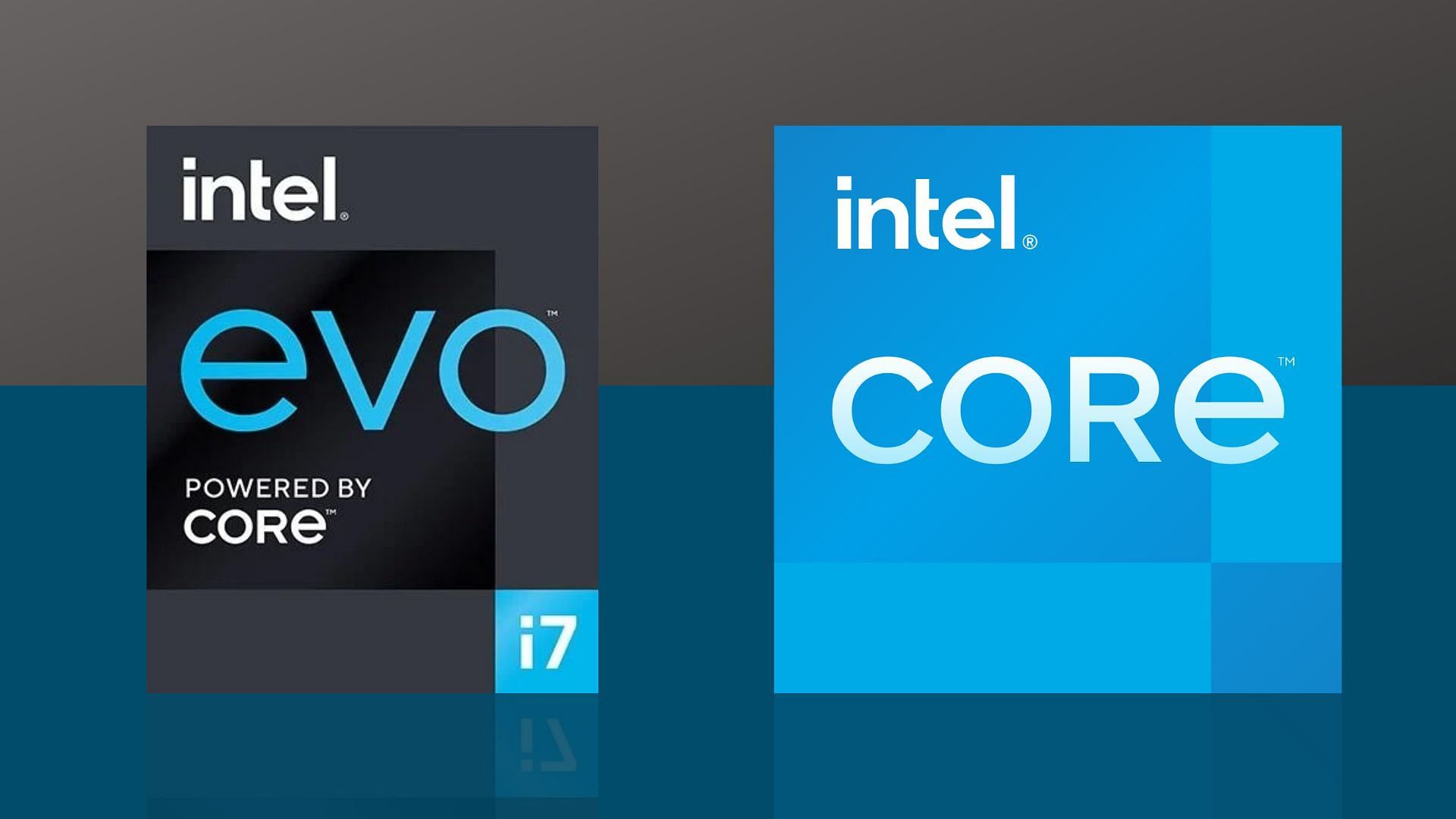 The Intel Evo and Core labels (Image via Sportskeeda)
